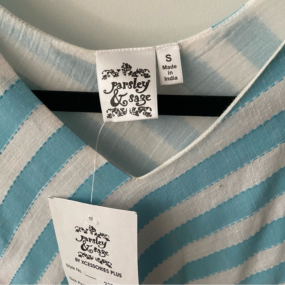 Parsley & Sage Pastel Striped Sleeveless Summer Dress - Picture 2 of 9